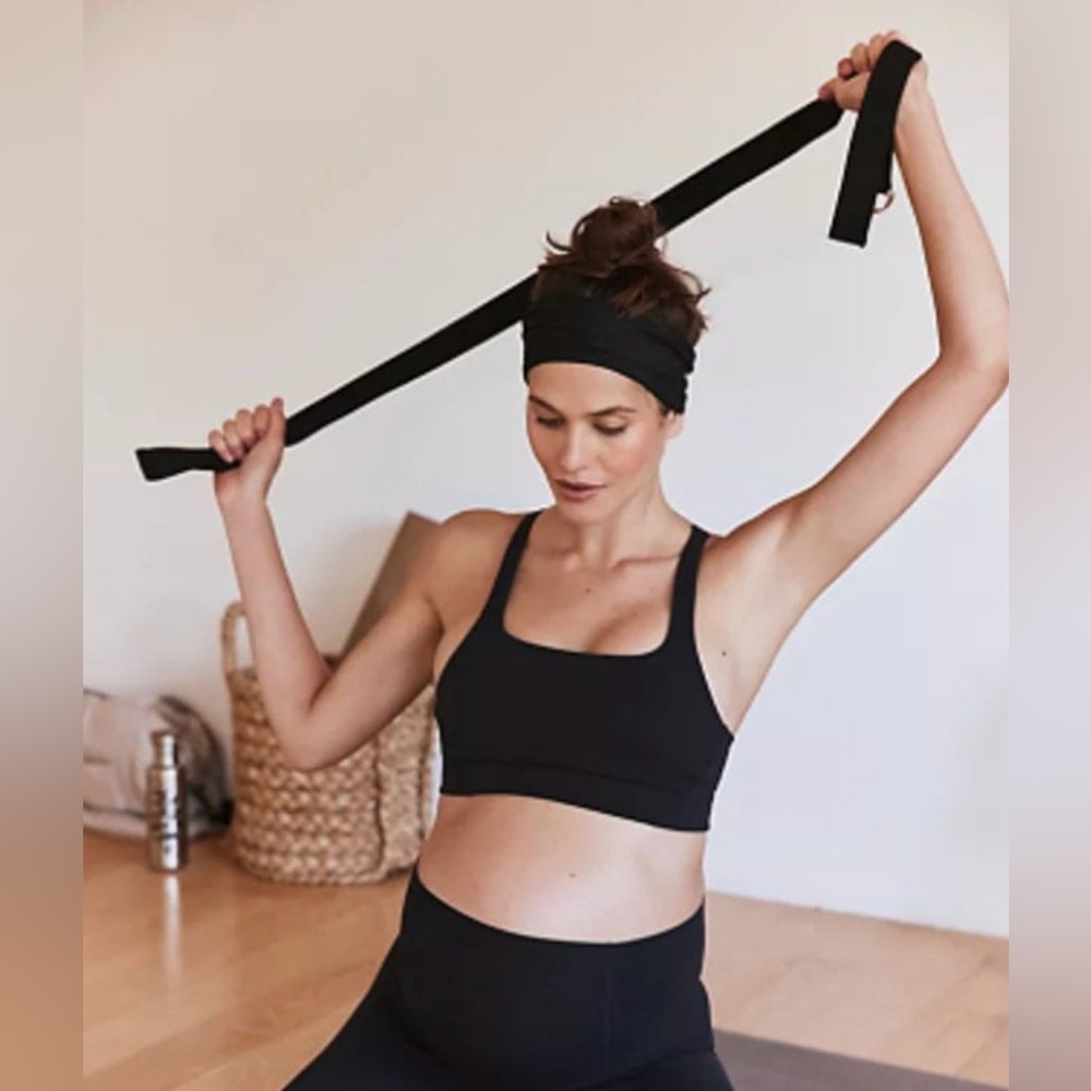 NWT FP Movement x Hatch Never Better Square Neck Maternity Bra Black Size XS